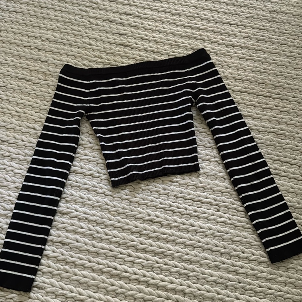 Off the shoulder striped top